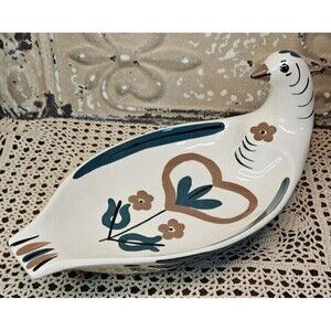 Cleminson's California Pottery Bird Shaped Serving Dish Bowl 1950s (read)
